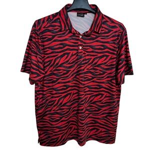 Sunday Swagger Signature GOAT Polo Men's XL Golf Activewear Red Honoring Tiger
